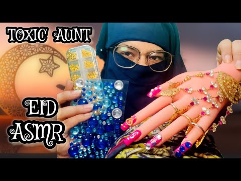 ASMr - 🇮🇳Toxic Aunt doing your 💅🏿nails for EId party ASMR w/subtitles #indianasmr