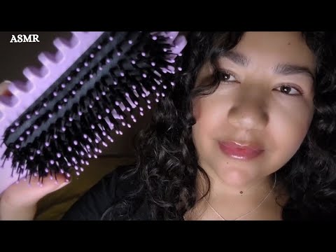 ASMR - Dividindo e Mexendo No Cabelo | Tônico,Spray,Corte e Escova (com muitos sons reais de cabelo)