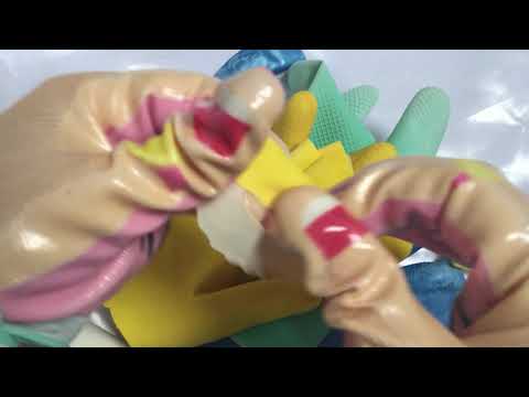 RUBBER GLOVES 🙌 STRETCHING☔  CUTTING☔  PLAYING 🌂🎧  [[ASMR]]