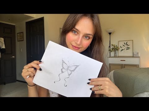 Lofi ASMR ~ Drawing & No Talking (pencil sounds, gum chewing, sketching)