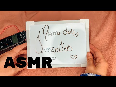 ASMR SUSSURANDO E ESCREVENDO OS NOMES DOS INCRITOS