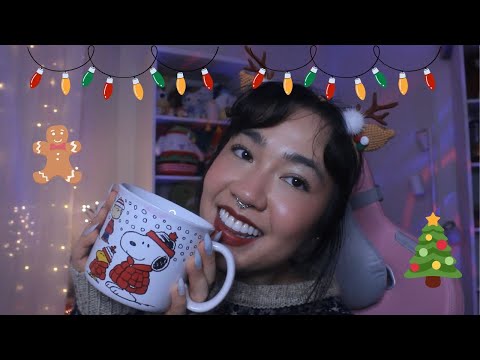 ASMR | TE FAZENDO COMPANHIA NO NATAL  (com comidinhas e presentes pra te ajudar a dormir)