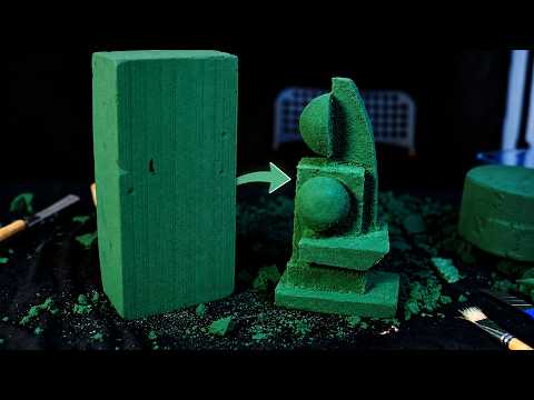 ASMR Wet floral foam carving (no talking)