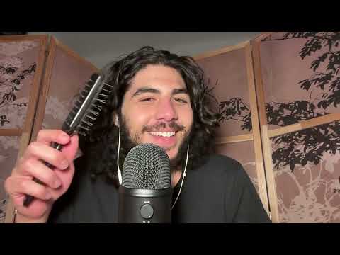 ASMR Relaxing Hairbrushing and whispered rambling