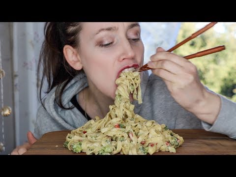 ASMR Eating Sounds | Pasta With Creamy Cheese Sauce | Mukbang 먹방