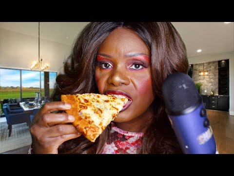 Pizza Hut Garlic Parmesan Pizza ASMR Eating Sounds