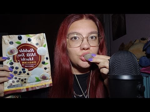 BUBBLE MILK TEA MOCHI (Relaxing Chewy Eating Sounds) 😴💜 | ASMR ITA