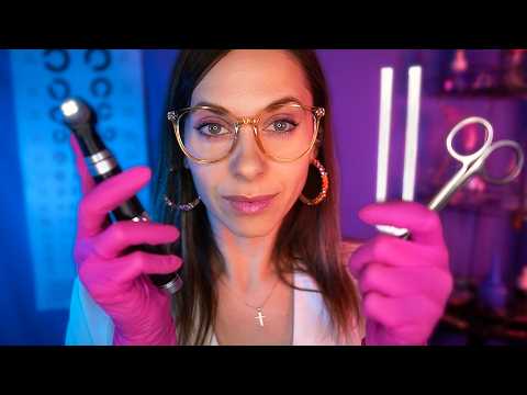 ASMR Ear Cleaning & Eye Exam ~ Something Is In Your Ear!