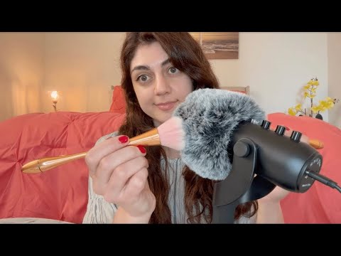 ASMR 10 triggers in 5 minutes to help you relax☺️💤[hair brushing, mic brushing, tapping, scratching]