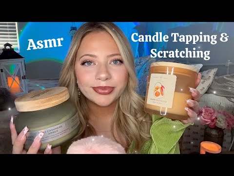 Asmr Tingly Candle Tapping & Scratching on Different Candles 🕯️