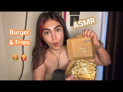 ASMR Eating Burger & Fries 🍔🍟 Crunchy Mouth Sounds **