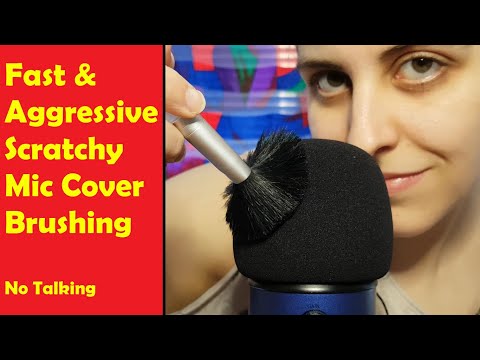 ASMR Fast & Aggressive Scratchy Mic Brushing - No Talking