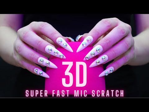 Asmr Fast and Aggressive Mic Scratching - Brain Scratching with Long Nails | No Talking for Sleep 4K