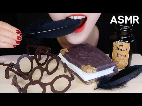 HARRY POTTER TREATS ASMR CHOCOLATE, EDIBLE BOOK, EDIBLE PAPER MUKBANG