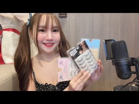 ASMR help you to push eye lashes 👀💋{ ช่วยทุกคนติดขนตา } layered sound 