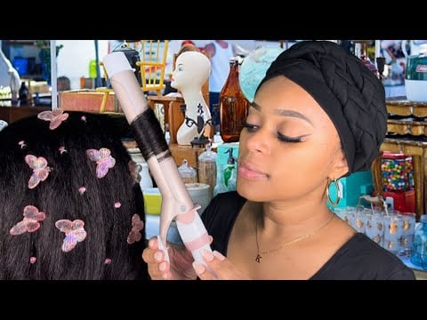 ASMR |🦋The Lady At The Flea Market Does Your Hair For $5 For Your Baby Shower