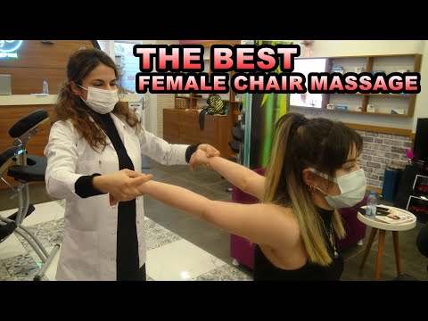 ASMR female chair physiotherapy massage + female asmr back, neck, shoulder, arm, palm, sleep massage