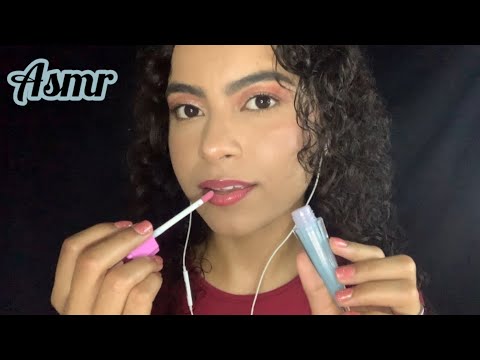 ASMR/ APLICANDO VÁRIOS GLOSSES- COM SONS DE BOCA 👄