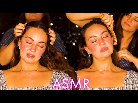 Hair Brushing & Scalp Massage ASMR ❤️ Gorgeous Anna gets Pampered 😲 Claire's First ASMR