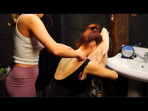 ASMR FEMALE BACK MASSAGE TO MELEK