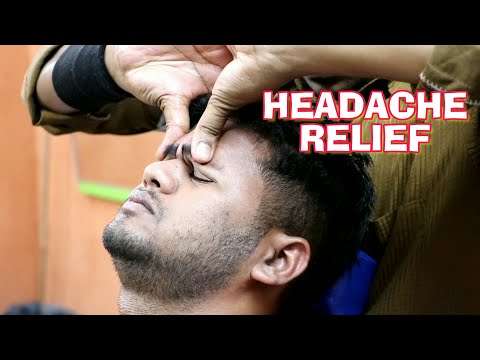 ASMR Headache relief head and forehead massage include shoulder massage by Indian barber