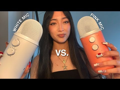 ASMR White vs. Pink Mic 🐇🎀