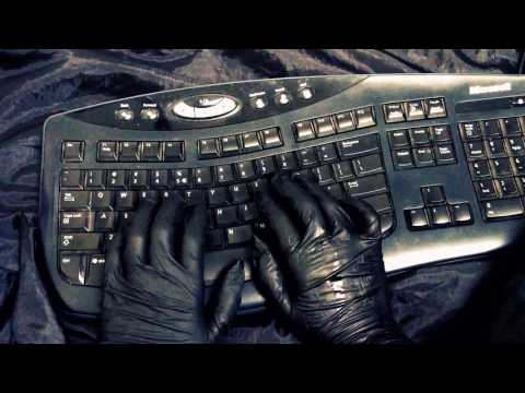 Black LATEX Gloves🐾 Tapping on Keyboard🐾 with long nails [[ASMR]]
