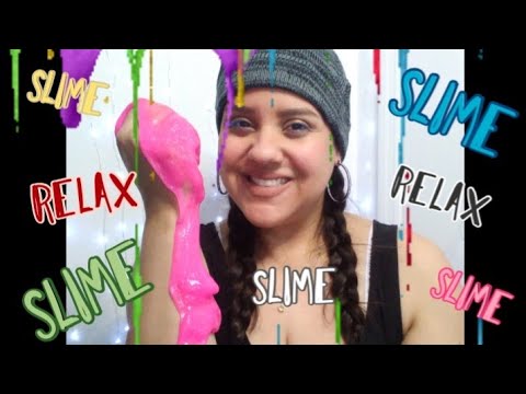 ASMR PLAYING WITH (Nickelodeon) SLIME 💚💙💜(Dollar Tree Finds) #7