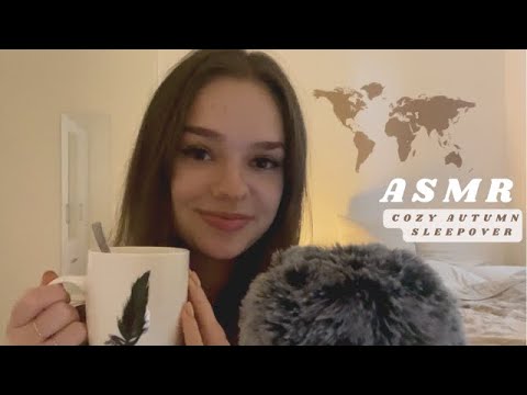 ASMR Cozy Autumn Sleepover (skincare/tea/candle and more)