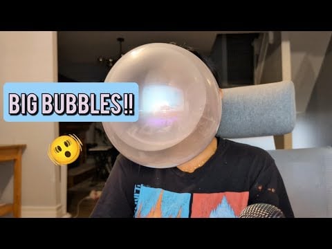 ASMR Super Relaxing Chewing Gum And Blowing Big Bubbles, 5 Pieces