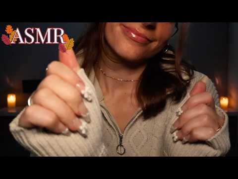 ASMR | Autumn-Themed Personal Attention with Sleep Hypnosis (Fabric Scratching & Hand Movements)🍂