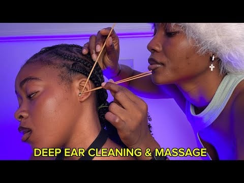 ASMR Ear Eating, Ear Cleaning, Spit Painting, Ear & Head Massage + Body Massage for Deep Sleep