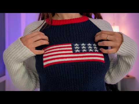 Fast Fabric Scratching ASMR ❤️ Ribbed Sweater, Belt & Denim Sounds (No Talking)