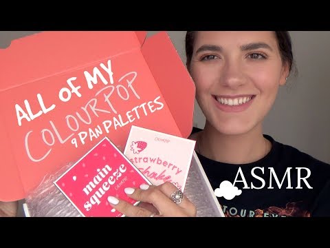 ASMR | All of my ColourPop palettes (tapping & whispering) .:. CozyClouds