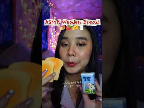 ASMR Wooden Bread and Milk, also mukbang Cheesecake ❤🍓🧀🍞🥛dessertbylin #asmr #cheesecake #wooden
