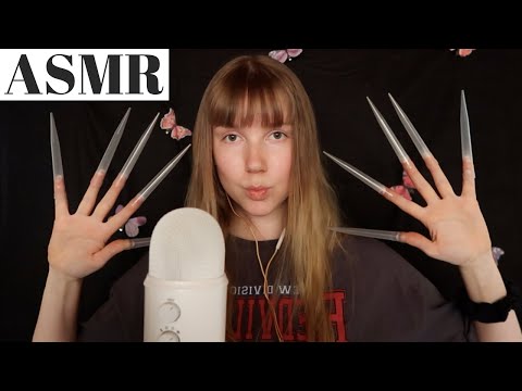 ASMR w/ EXTREME LONG NAILS - mic scratching, plucking