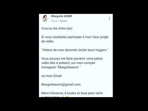 Petit message pour  le projet "Vidéos de mes abonné(es ) et leurs triggers 😘🙏⚘️