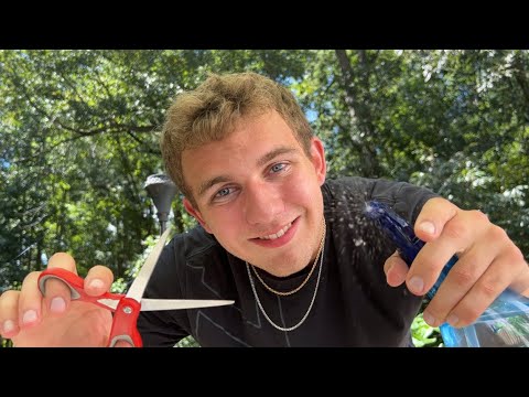 ASMR Fast Haircut Outside 💈