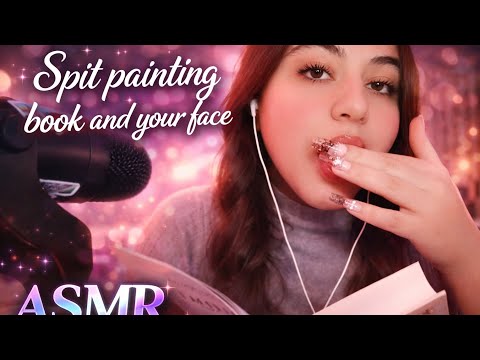 Relaxing Spit Painting Book and Face ASMR