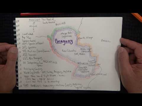 ASMR - Drawing a Map of Paraguay - Australian Accent - Chewing Gum & Quietly Whispering