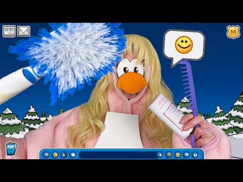 ASMR Club Penguin gives you a MAKEOVER 🫧 (to work at the Pizza Parlour) 💰🍕