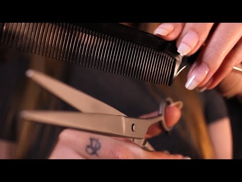 ASMR Sleep-inducing Haircut ⭐ Cutting and styling your short hair (no talking, layered sounds)