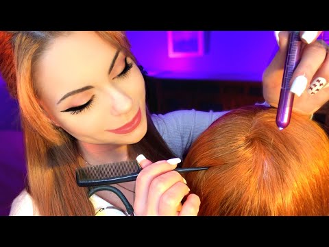 ASMR Scalp Check, Lice Check | School Nurse Lice Check, Nurse Soft Spoken, Scalp Exam, Hair Brushing