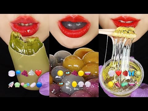 [VERTICAL] SATISFYING EATING SOUND ASMR BUNMOJA GGUL-TTEOK ASMR WAX CANDY HONEY JELLY ASMR 💛