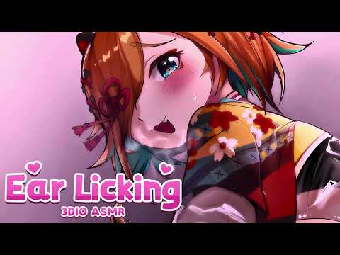 【3DIO ASMR】a dog girl licks your ears clean..