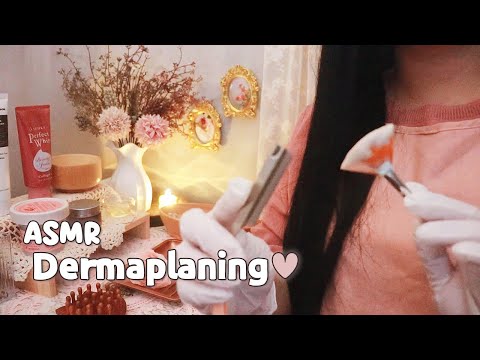 ASMR Dermaplaning Spa Treatment for Your Glow🧡 | Gentle Facial Shaving
