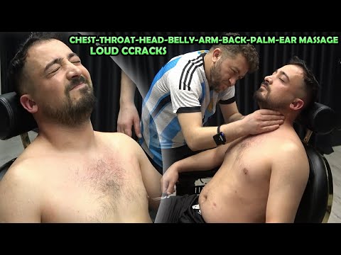He Felt Every Cracks ! - Intense Foam Head, Ear & Face Massage - ASMR chest,belly,arm,back massage