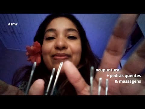 ASMR SPA DE MASSAGEM COM PEDRAS QUENTES E ACUPUNTURA ✨🌿