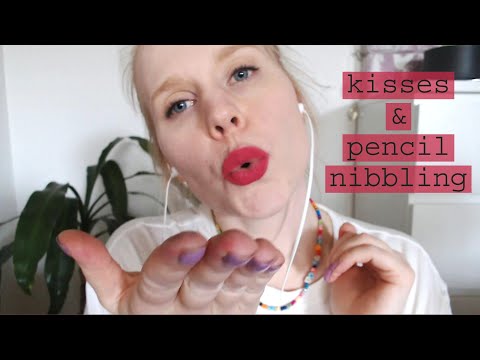 ASMR pencil nibbling & kisses