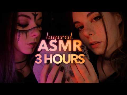 3h layered ASMR | close up Sleepy Whispering, slow Towel Scratching & Stormy Sounds, Mic Blowing